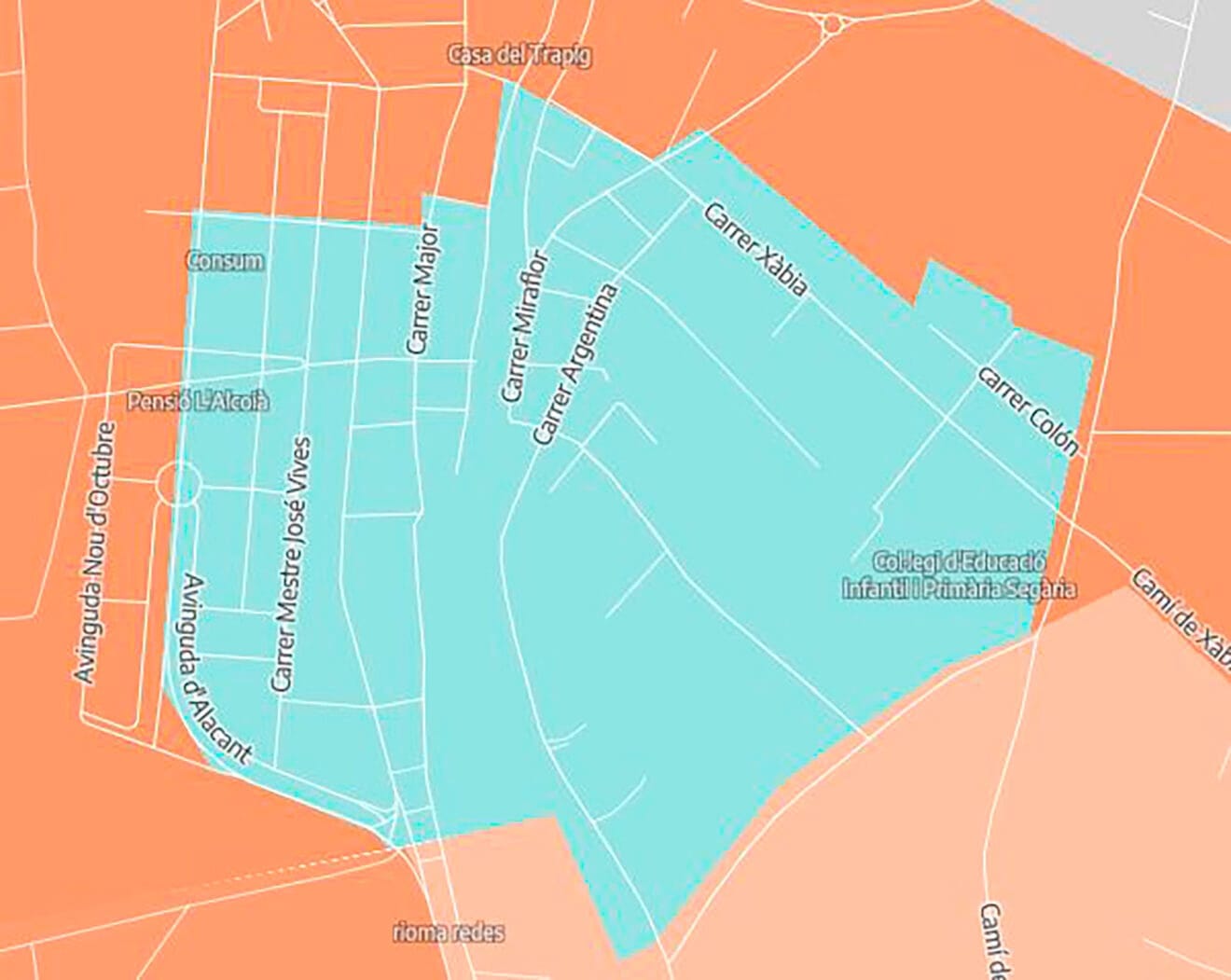 Zona del Verger para alquilar una vivienda con el SMI - Mapa de eldiarioes