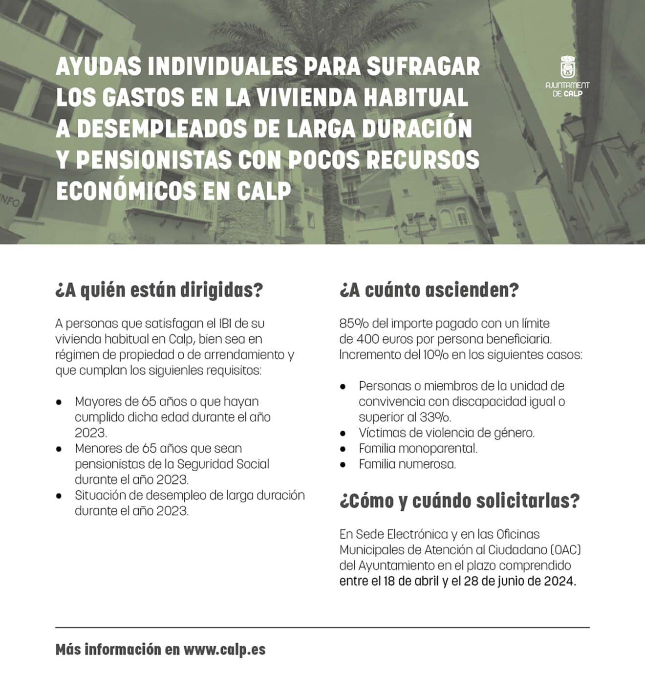 Ayudas para el IBI en Calp en 2024