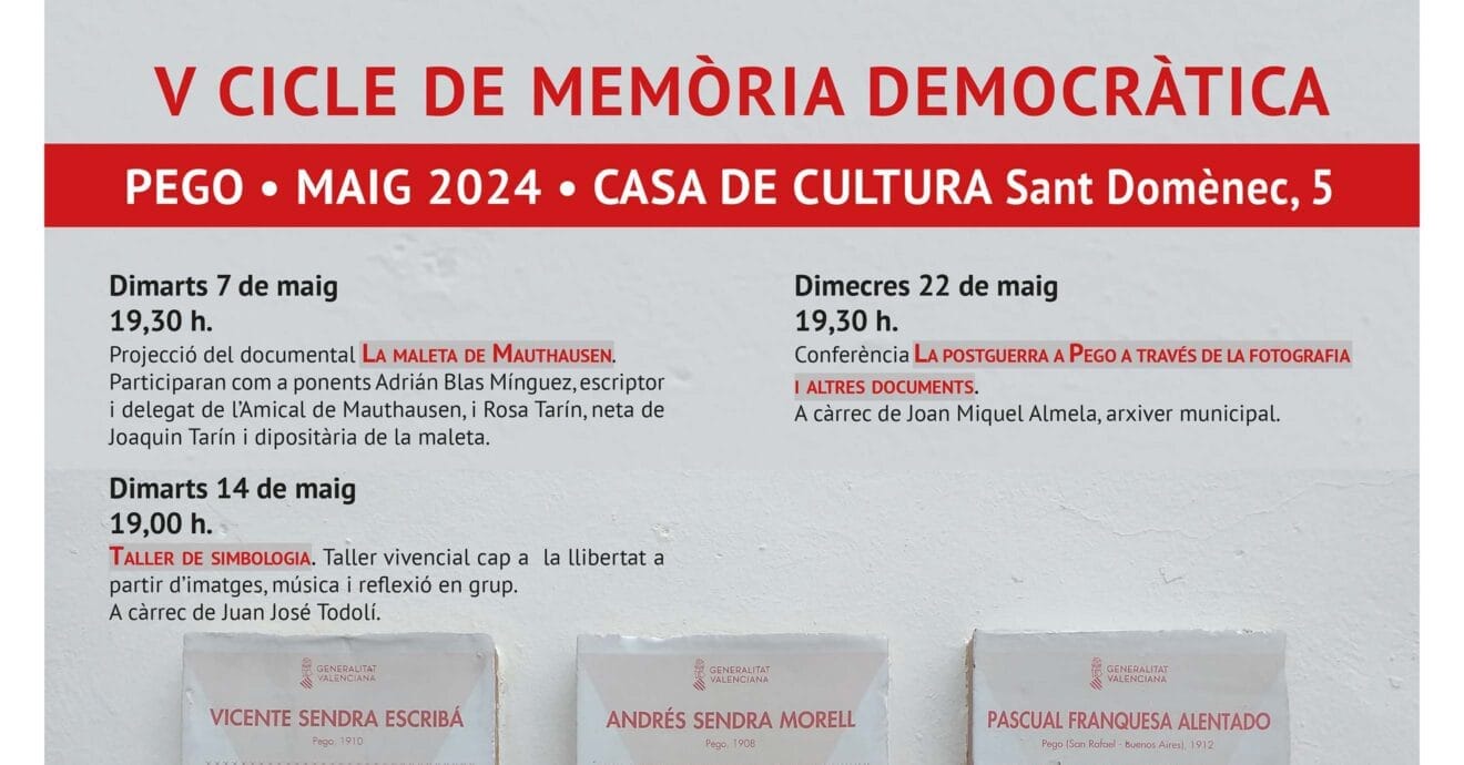 Cartel actividades de Memoria Democrática Pego