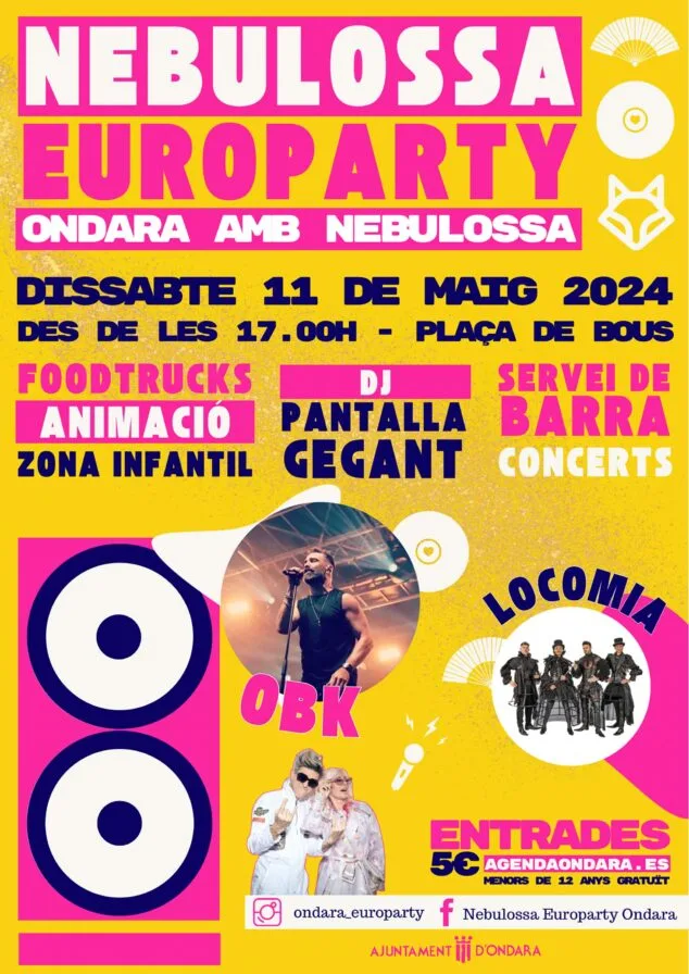 Imagen: Cartel del Nebulossa EuroParty con Locomía y OBK