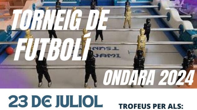 cartel del torneo de futbolin de ondara dest