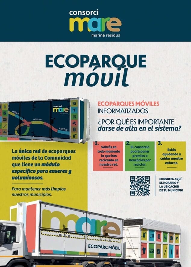 Pego refuerza el reciclaje de residuos domésticos con un ecoparque móvil 1 Imagen: Ecoparque móvil en Pego