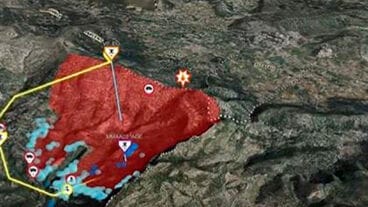 Imagen del videowall para observar en tiempo real el incendio de Tàrbena