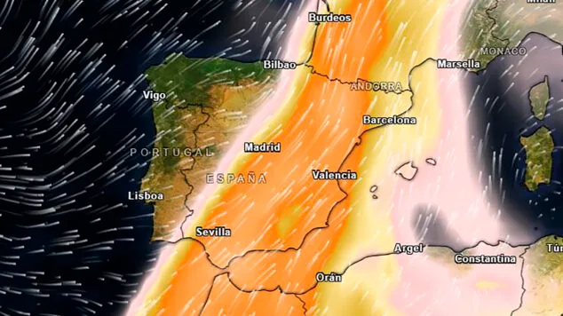 La calima será protagonista estos días en toda España: esto es lo que le espera a la Marina Alta el fin de semana 2 Imagen: La calima sobre España el domingo 7 de abril - Meteored