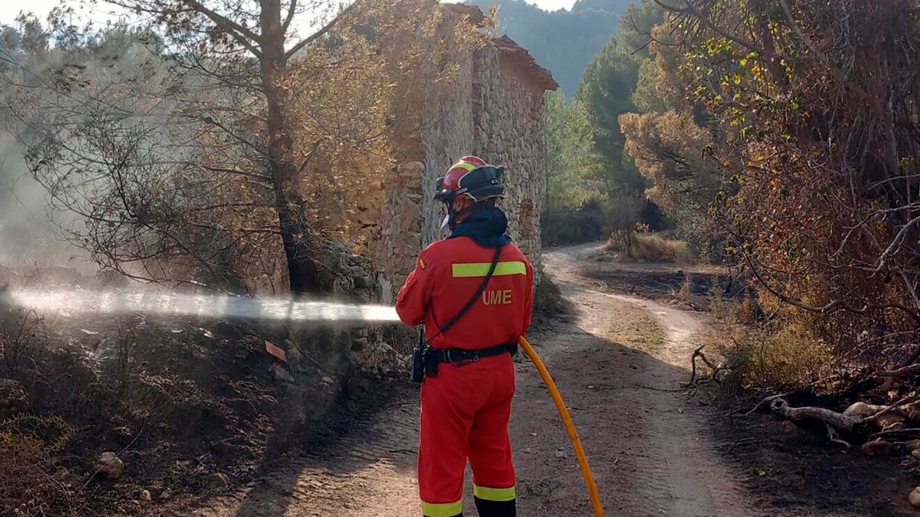 La UME en el incendio de Tàrbena
