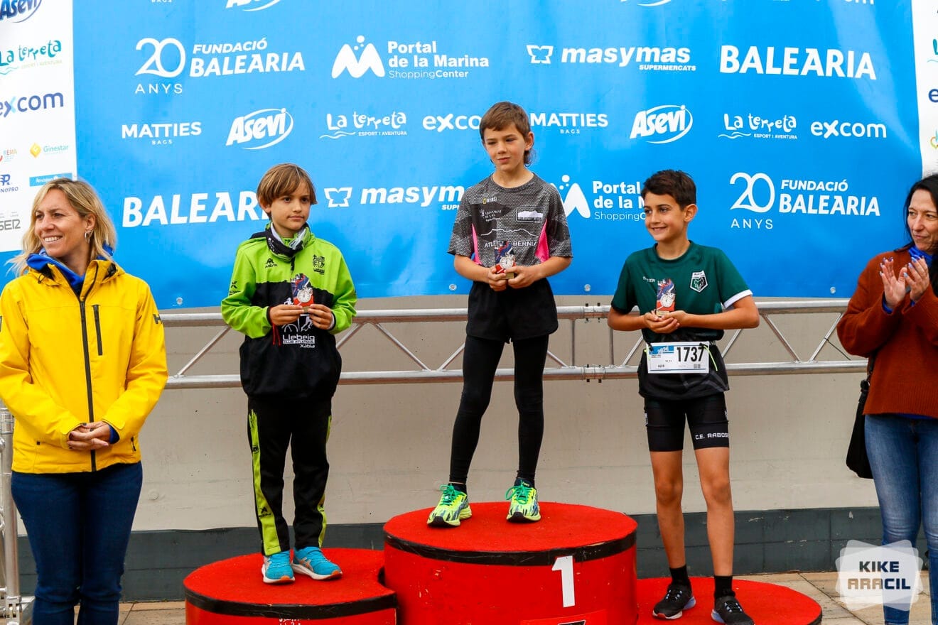 Podio benjamin masculino de la Volta a Peu Portal de la Marina