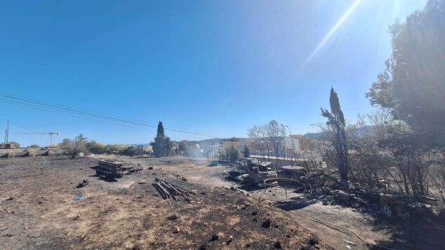 Imagen: Zona arrasada por en incendio de Teulada