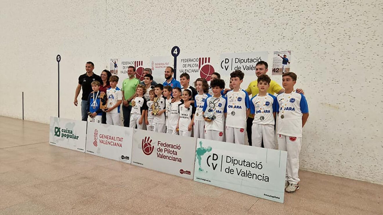 Alevines de la Escola Municipal de Pilota de Ondara en la Final Provincial JECV de Escala i Corda