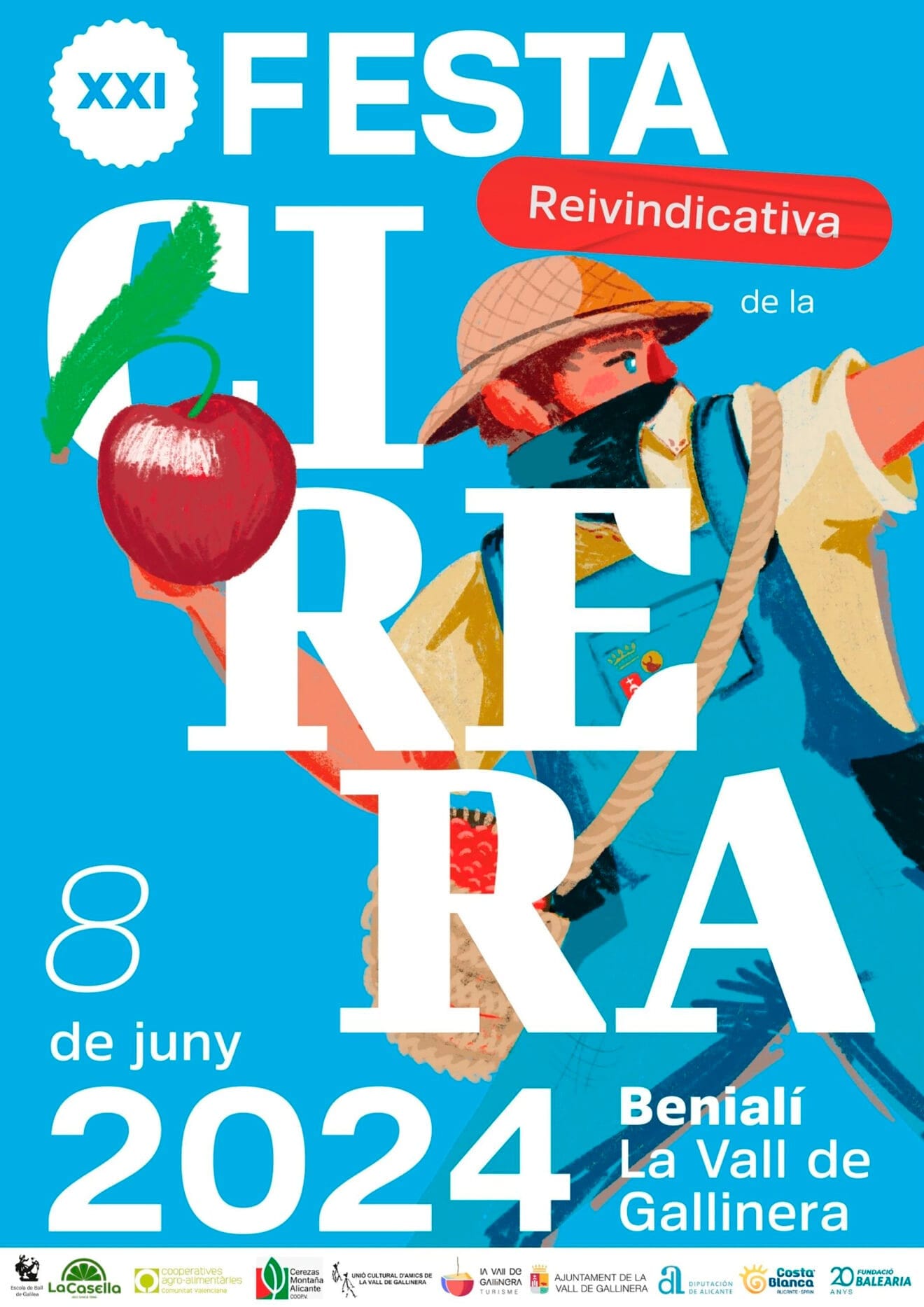 Cartel de la XXI Festa de la Cirera de la Vall de Gallinera 2024