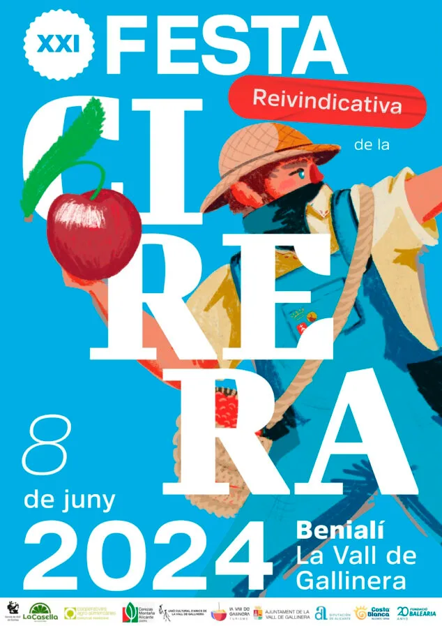 Imagen: Cartel de la XXI Festa de la Cirera de la Vall de Gallinera 2024