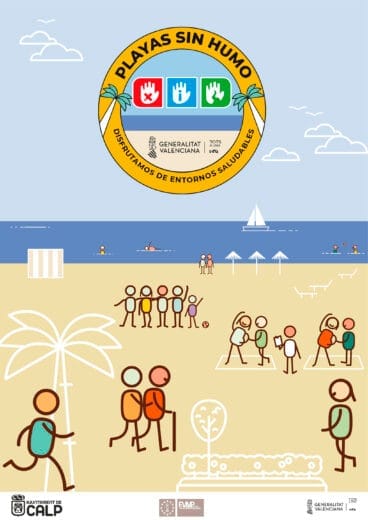 Cartel de Playas sin humo de Calp