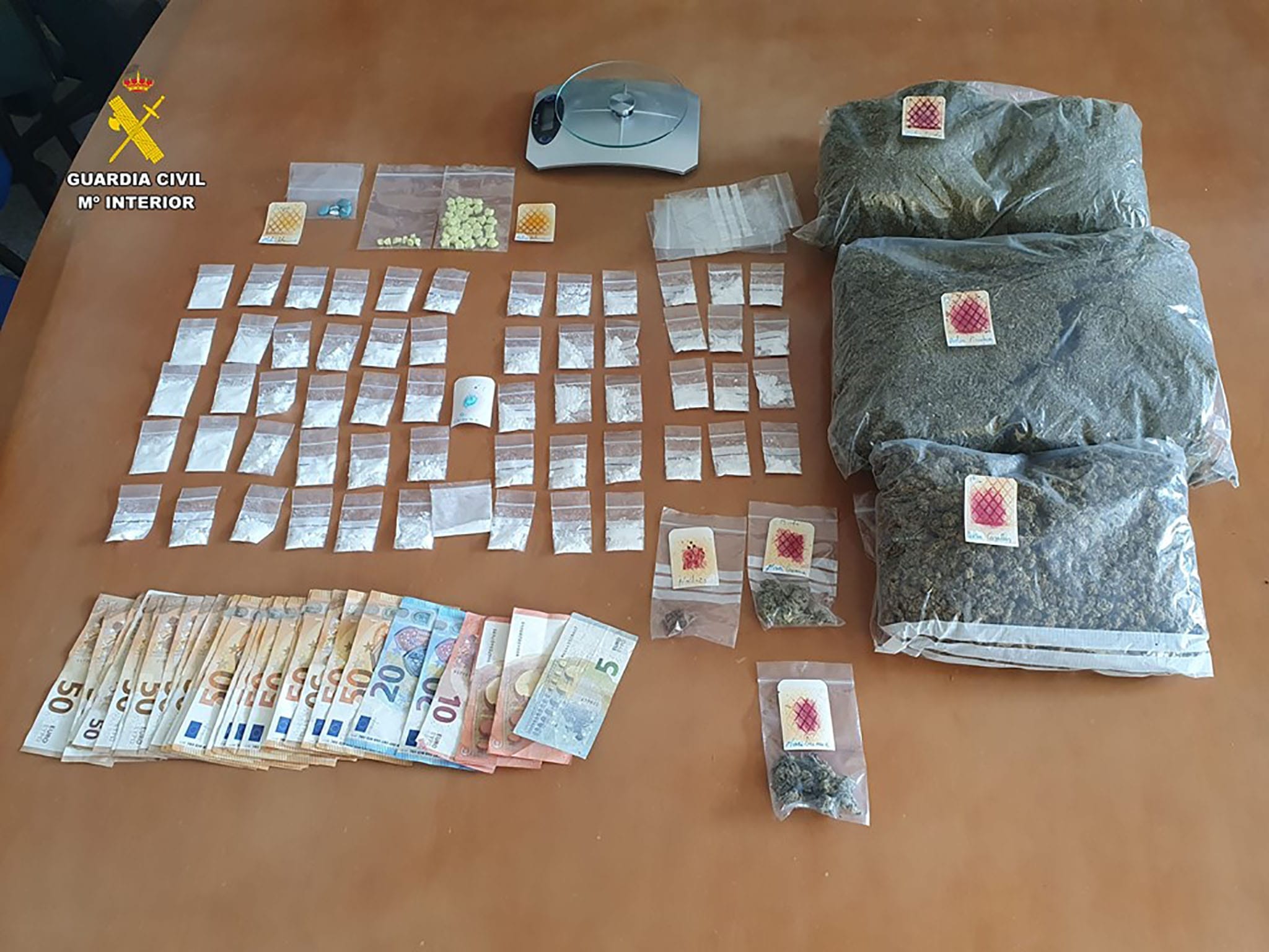 droga intervenida al detenido en