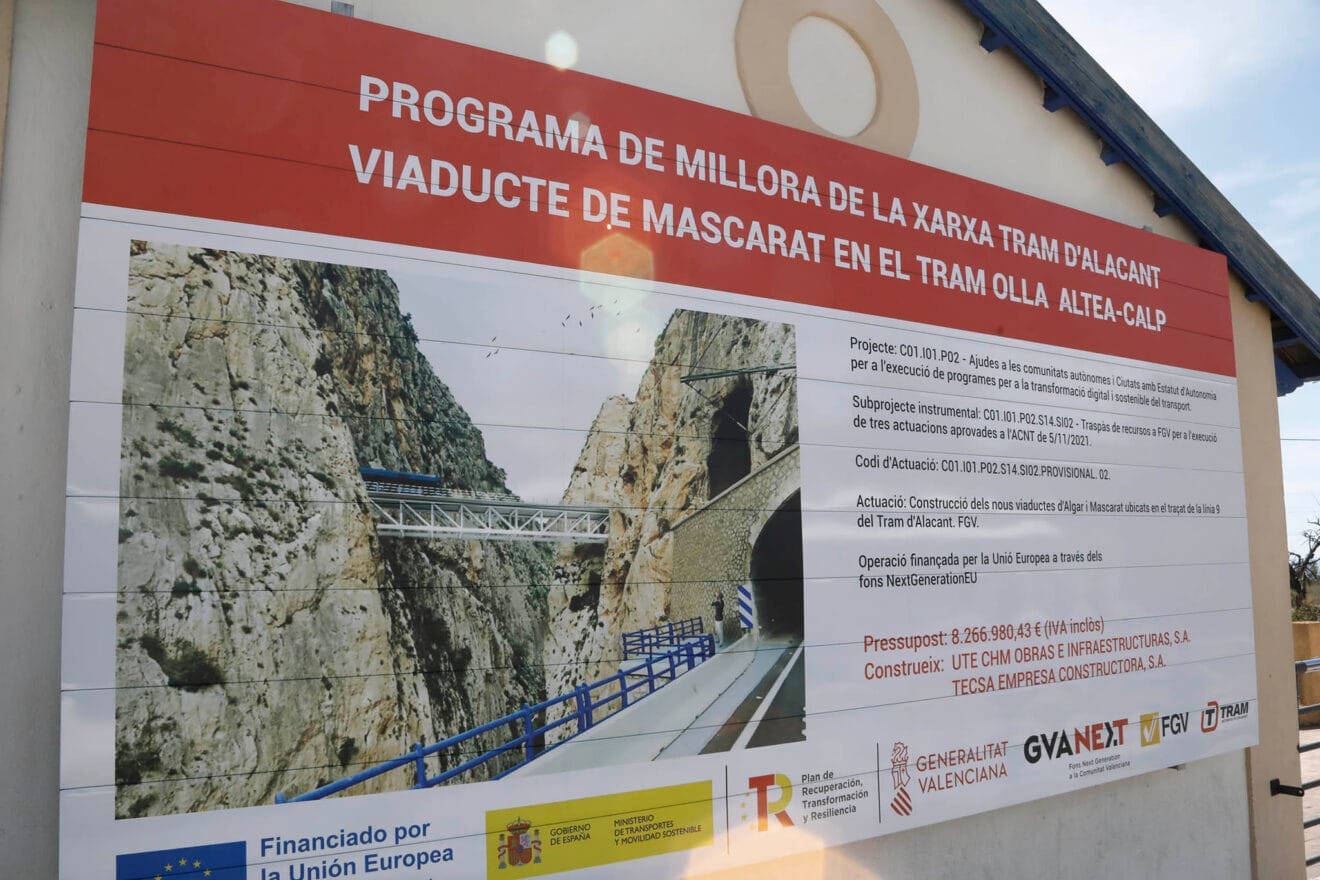 Información de las obras en el TRAM Metropolitano de Alicante