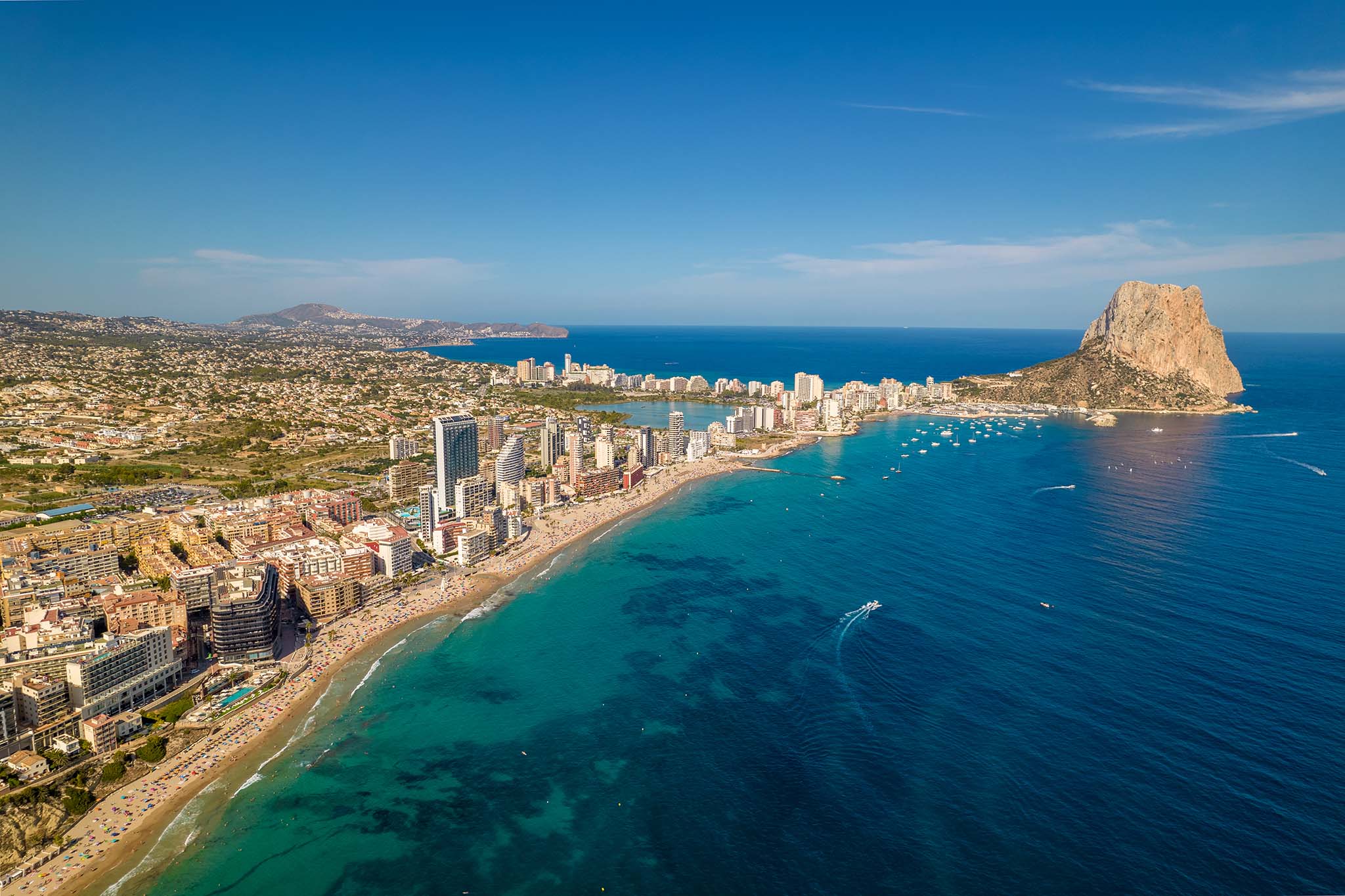 litoral de calp desde el aire