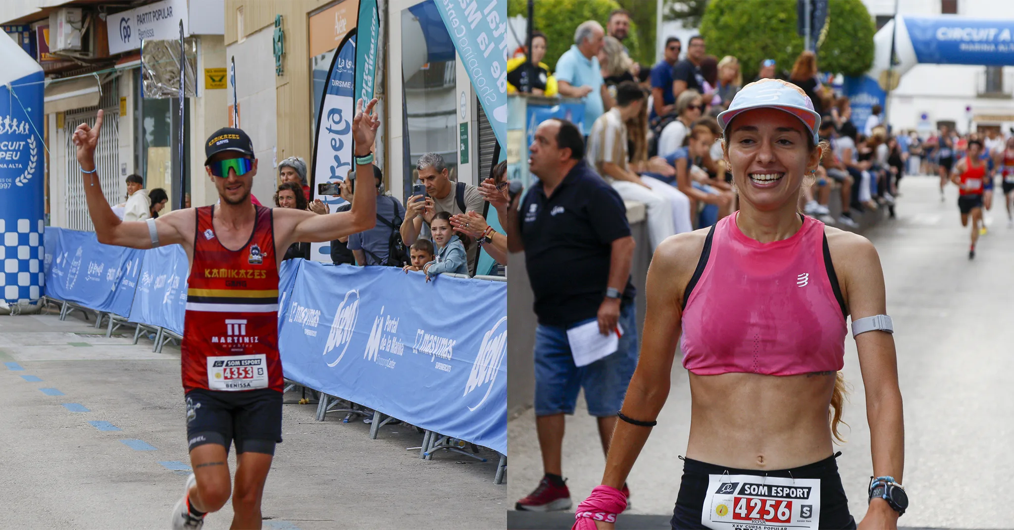 adrian ivars y rosa lara feliu del kamikazes gang vencen en la cursa popular a benissa