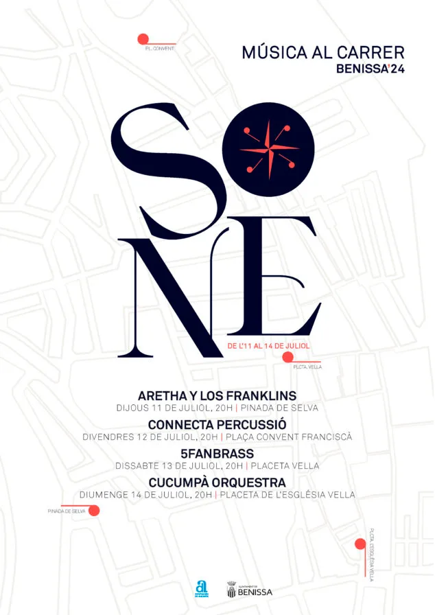 La música se instalará en cuatro localizaciones únicas de Benissa este verano con el festival SONE 1 Imagen: Cartel del Festival de Música SONE de Benissa