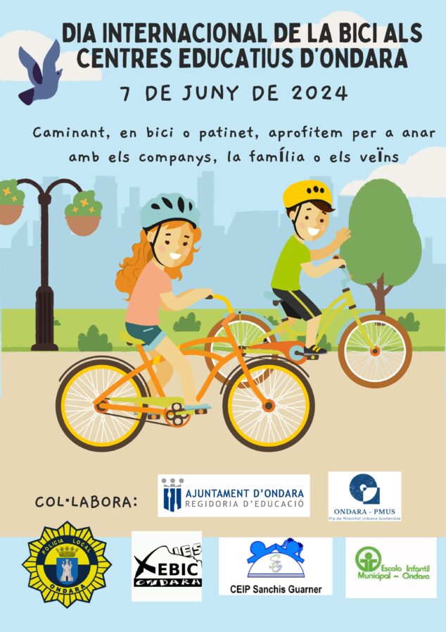 Imagen: Cartel día internacional de la bici en los colegios de Ondara