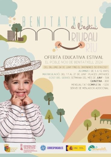 Cartel Escola Estiu Lúdica 2024 Benitatxell