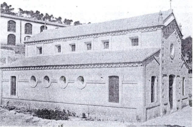 Imagen: Edificio de baños en 1915 -  Foto del libro 'Fontilles. El modelo valenciano de colonia sanitaria'
