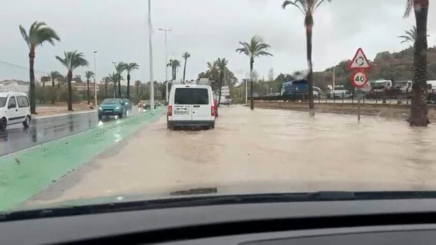 Imagen: Entrada a Teulada inundada