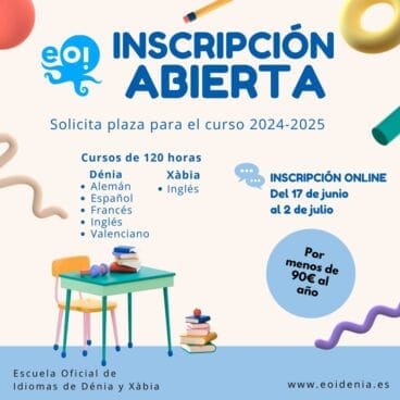 Información para la matrícula en la EOI de Dénia y Xàbia