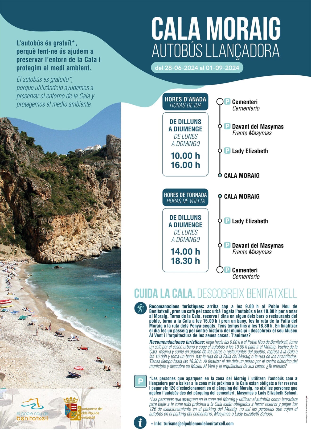 Horarios del bus a la cala del moraig