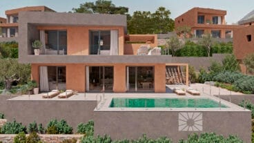 Imagen de la promotora de la fachada de los chalés proyectados en Llíber