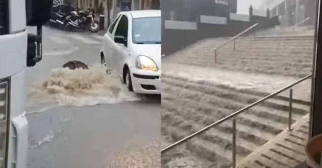 la lluvia irrumpe con fuerza en calp