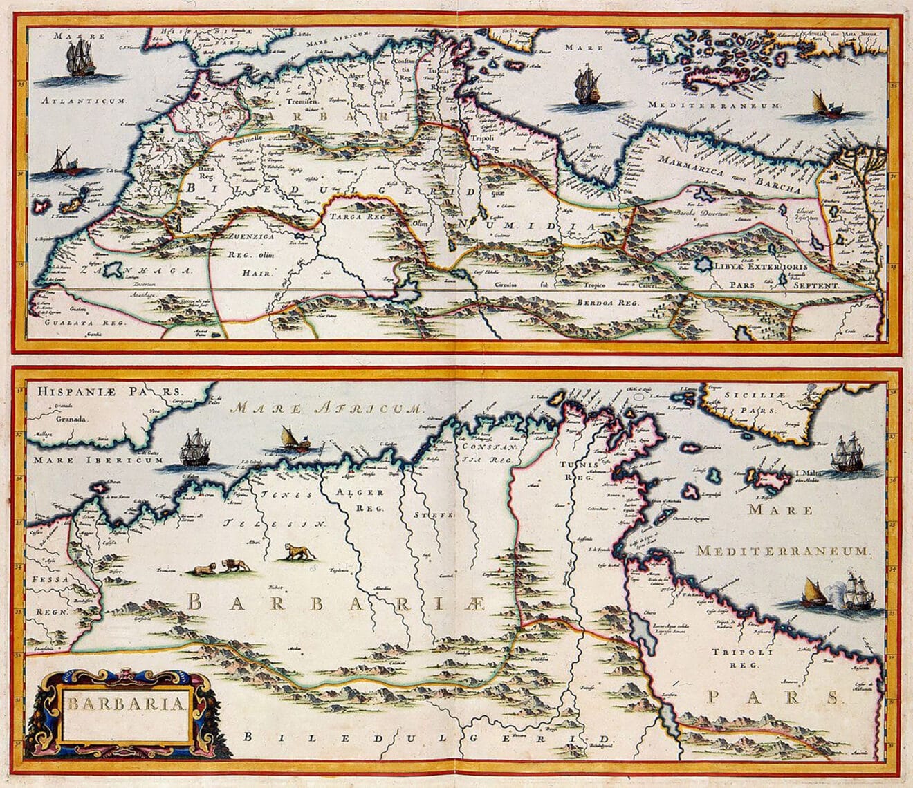Mapa de la zona de la antigua Berbería