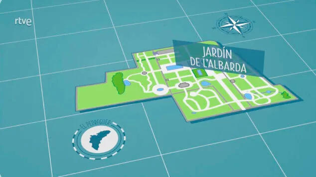 Imagen: Mapa de las cuatro zonas del Jardín de l'Albarda de Pedreguer