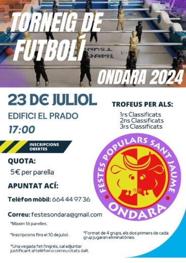 Torneo de futbolín de las Fiestas de Sant Jaume 2024