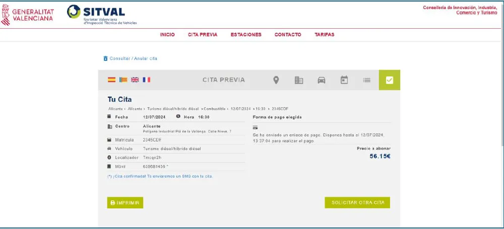 Forma de pago en la nueva plataforma de SITVAL