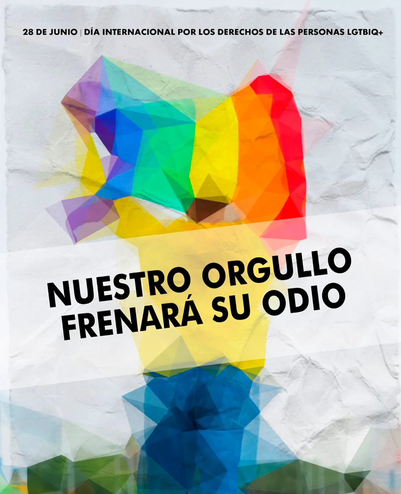 Cartel de AMADEM 'Nuestro orgullo frenará su odio'