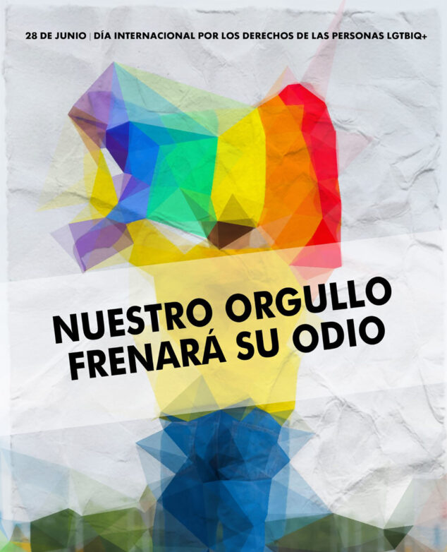 Imagen: Cartel de AMADEM 'Nuestro orgullo frenará su odio'