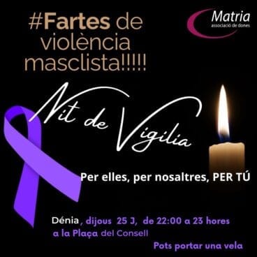 cartel Noche de Vigilia por la violencia machista