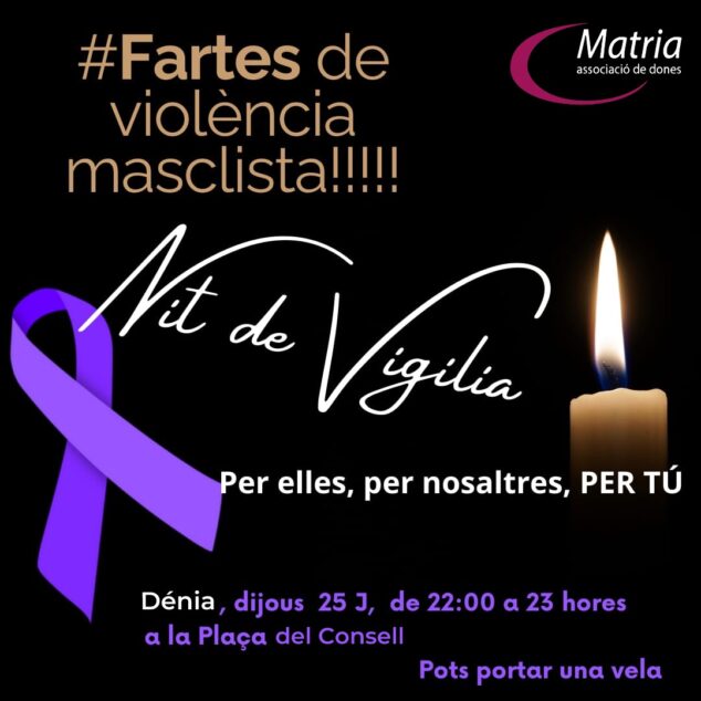 Imagen: cartel Noche de Vigilia por la violencia machista