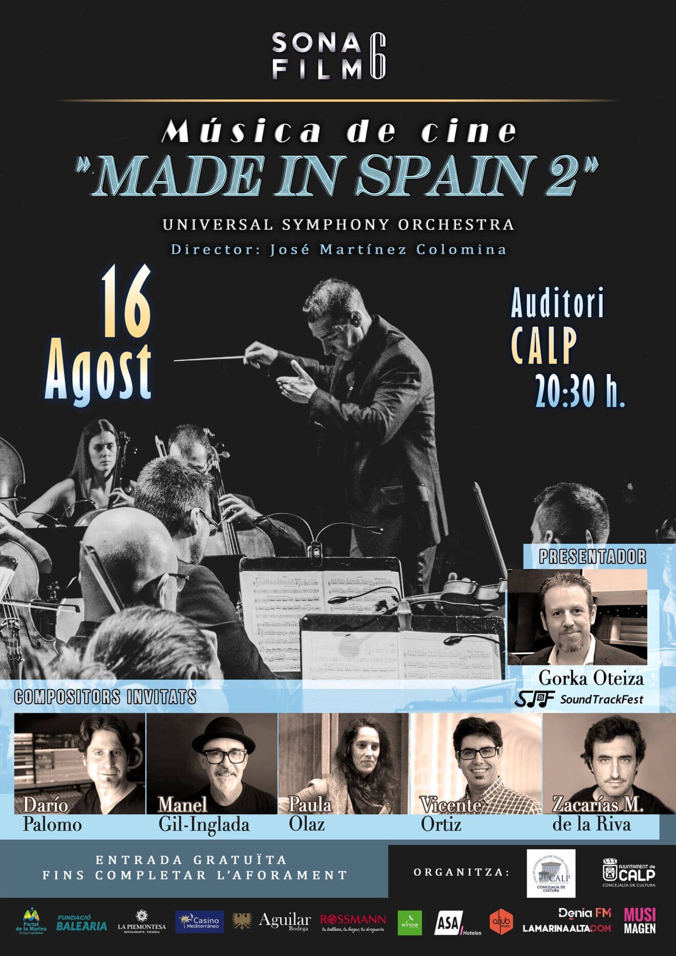 Concierto 'Música de Cine Made In Spain 2' del Sonafilm en Calp este 2024