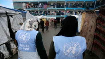 Архивное изображение палестинских беженцев