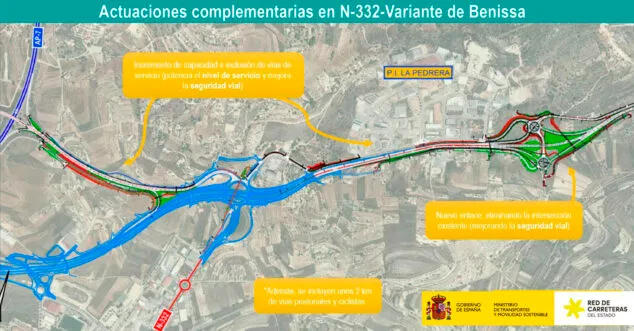 Imagen: Infografía de las nuevas actuaciones para la variante de Benissa