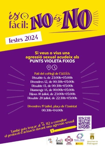 Información puntos violeta de Pedreguer