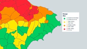 mapa del sistema de vigilancia de temperaturas extremas de la generalitat sobre los niveles de riesgo para la salud