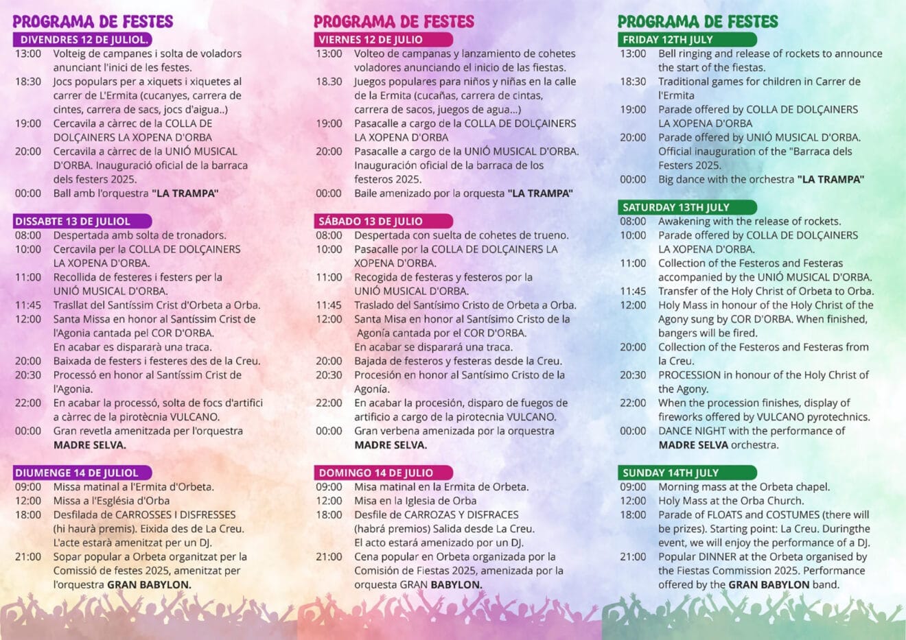 Programa fiestas de Orbeta