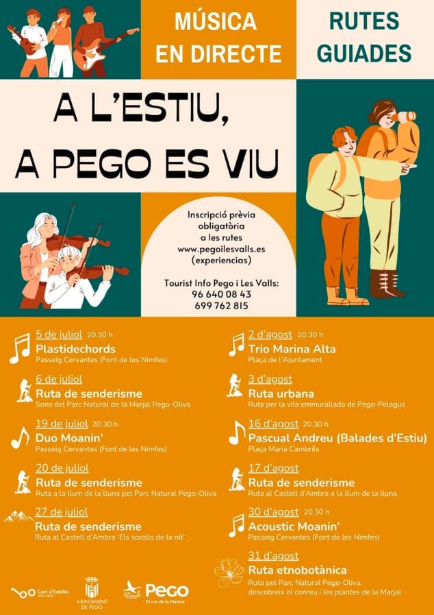 Imagen: Programación cultural de verano en Pego este 2024