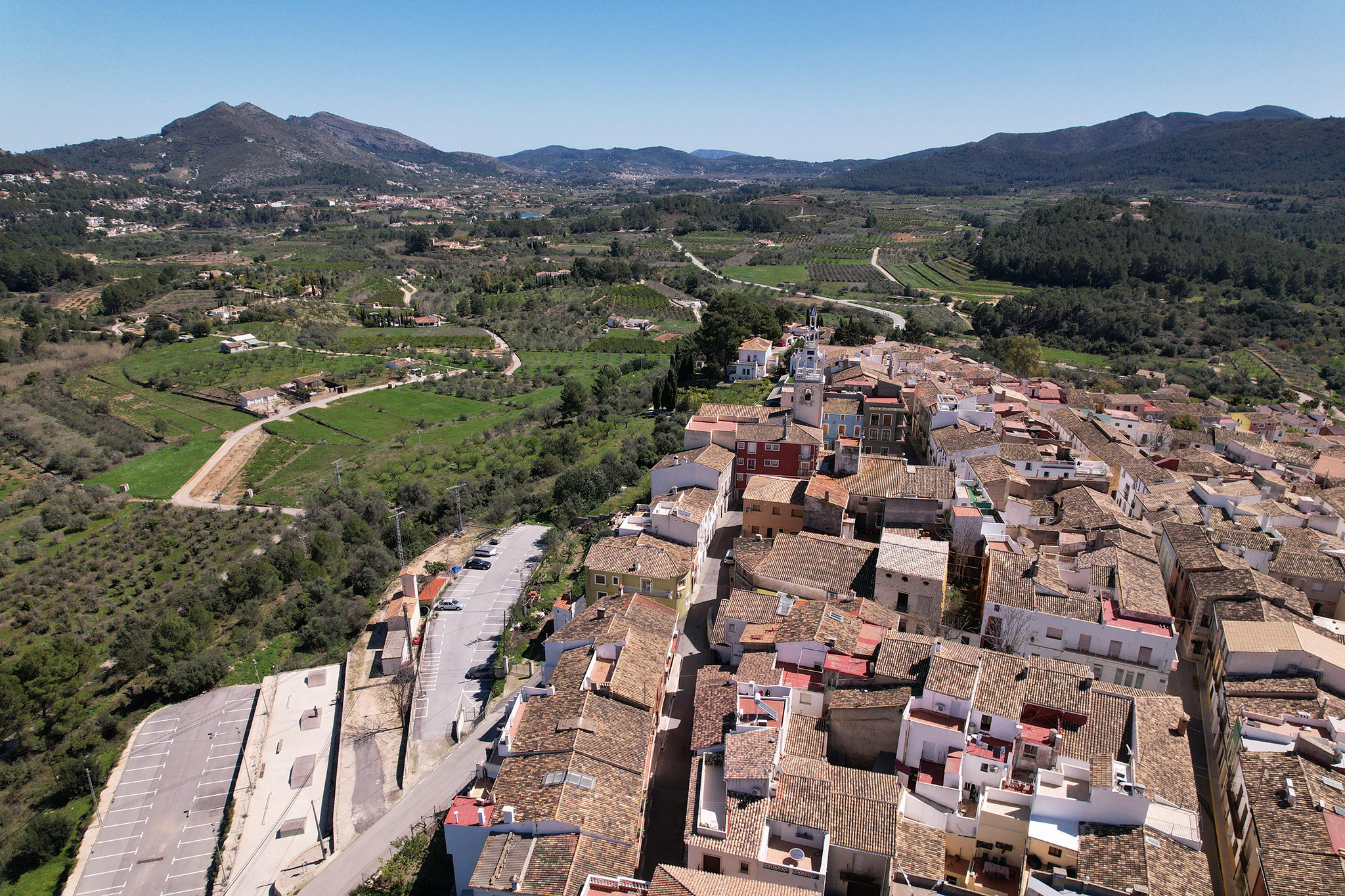 vista de parcent desde el cielo