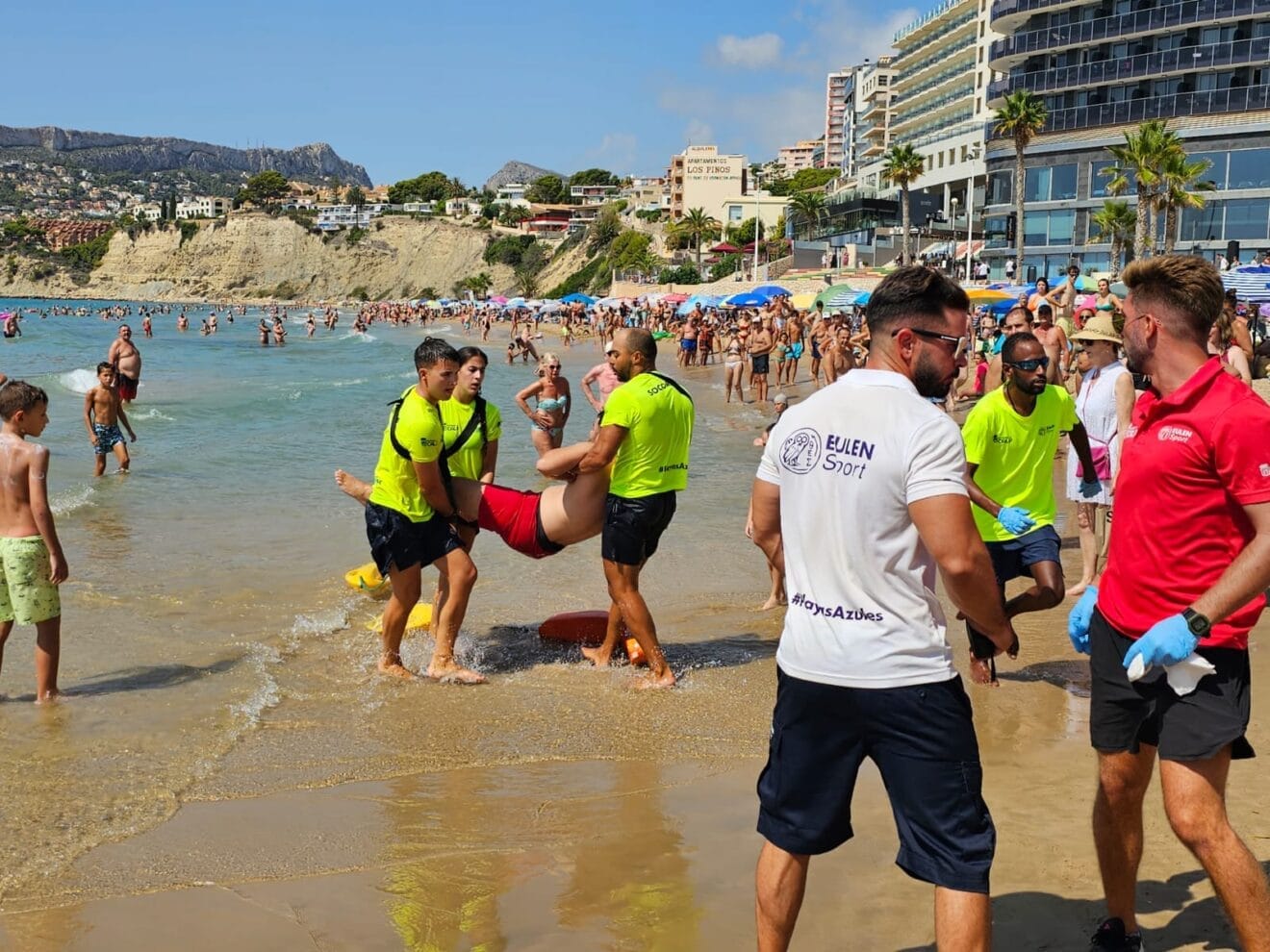 Servicio de socorrismo de Calp durante el simulacro