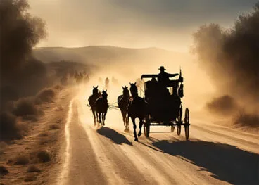 Bandidos tras un carruaje. Canva.