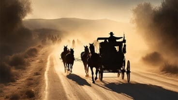 Bandidos tras un carruaje. Canva. dest