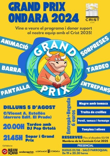Cartel del evento para ver en pantalla gigante a Ondara en el Grand Prix 2024