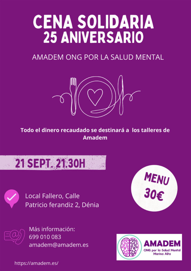 Imagen: Cena solidaria por el 25 aniversario de AMADEM