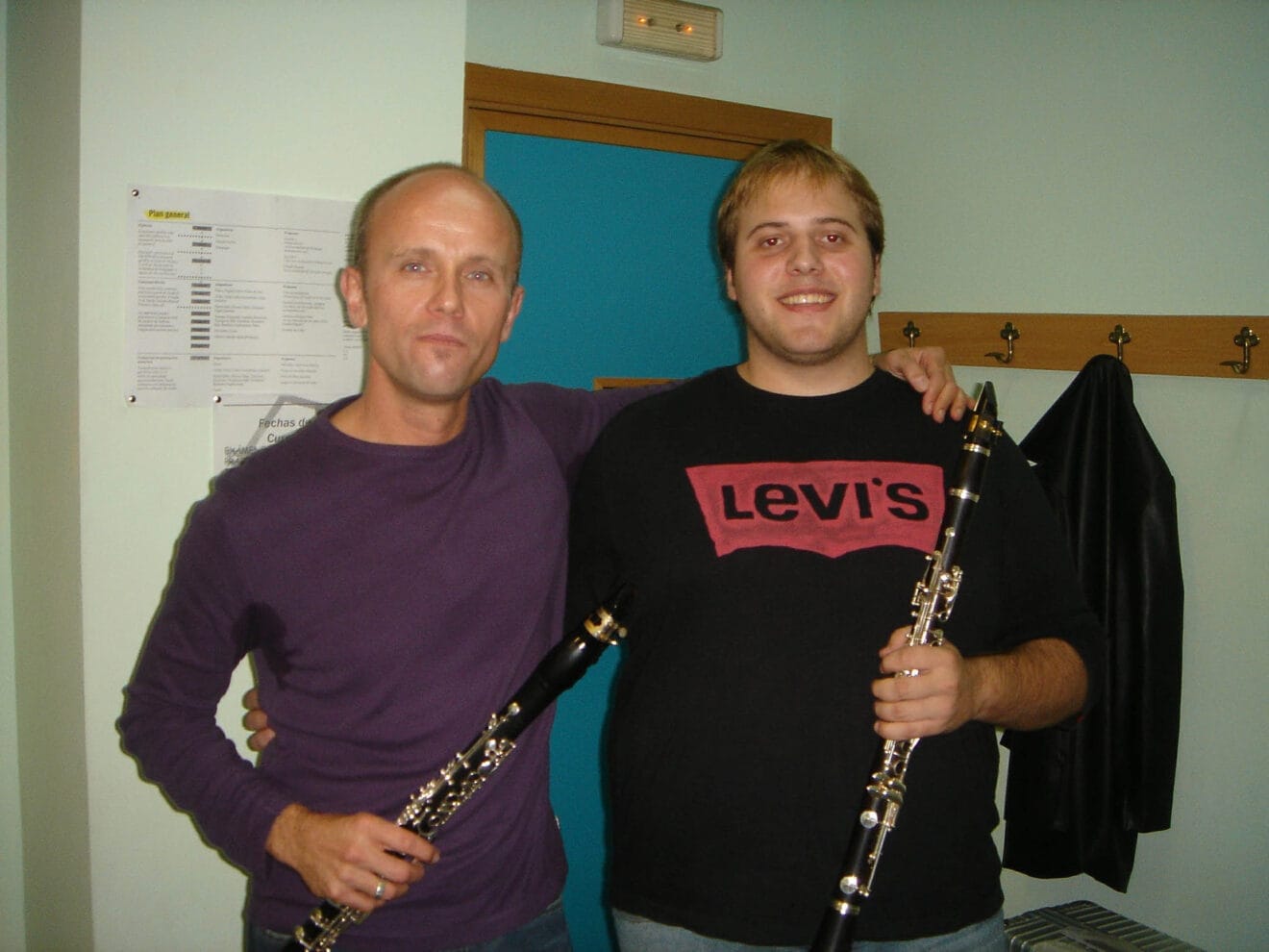 poca de estudiante de Javi Gil con su profesor Rupert